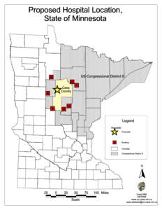 Proposed Hospital Location, State of Minnesota % [ %