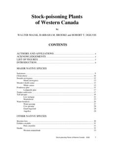 Stock-poisoning Plants of Western Canada by WALTER MAJAK, BARBARA M. BROOKE and ROBERT T. OGILVIE