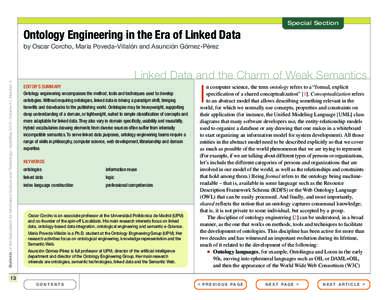 Special Section  Ontology Engineering in the Era of Linked Data Bulletin of the Association for Information Science and Technology – April/May 2015 – Volume 41, Number 4