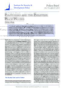 Policy Brief  No. 176 April 27, 2015 Politicking and the Philippine Peace Process