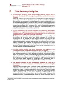 Contre Rapport de Caritas Europa Résumé FR   Conclusions principales