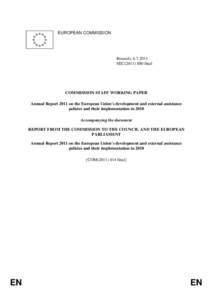 EUROPEAN COMMISSION  Brussels, [removed]SEC[removed]final  COMMISSION STAFF WORKING PAPER