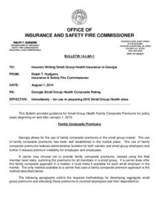 OFFICE OF INSURANCE AND SAFETY FIRE COMMISSIONER SEVENTH FLOOR, WEST TOWER FLOYD BUILDING 2 MARTIN LUTHER KING, JR. DRIVE ATLANTA, GA 30334