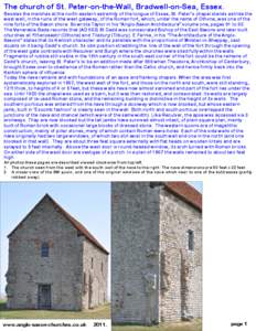 Anglo-Saxon architecture / Reculver / Othona / Saxon Shore / Church of St Peter-on-the-Wall /  Bradwell-on-Sea / Escomb Church / Counties of England / Kent / Geography of England