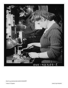 Boeing aircraft plant, Seattle, Washington. Production of B-17F (Flying Fortress) bombing planes. Women making small airplane parts