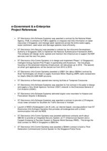 Project References : e-Government & e-Enterprise