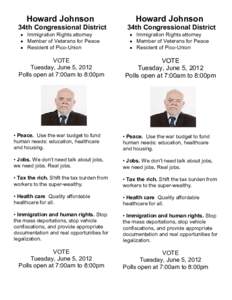 Howard Johnson 34th Congressional District Howard Johnson 34th Congressional District