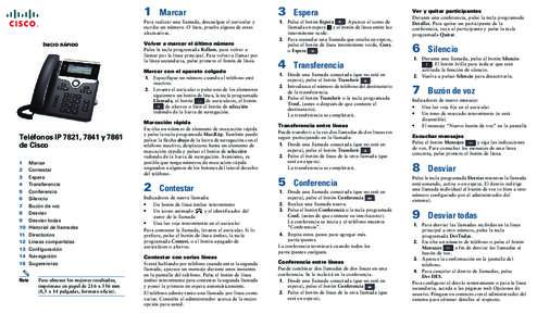 INICIO RÁPIDO de los teléfonos IP 7821, 7841 y 7861 de Cisco