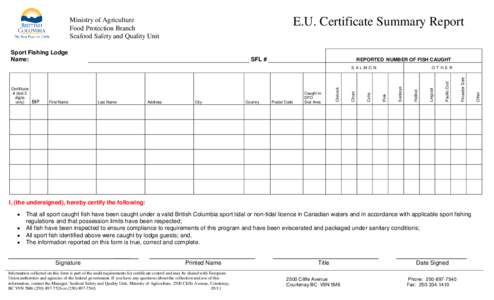 NOTICE TO ALL FISH OR MARINE PLANT PROCESSING AND/OR COLD STORAGE FACILITIES