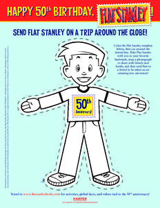 HAPPY 50 BIRTHDAY, th ! Color the Flat Stanley template below, then cut around the