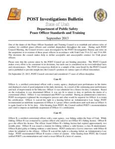 POST Investigations Bulletin