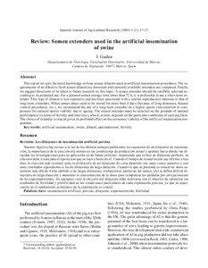 Spanish Journal of Agricultural Research[removed]), [removed]Review: Semen extenders used in the artificial insemination