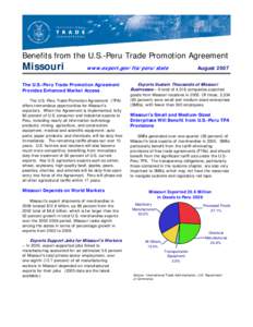 Business / North American Free Trade Agreement / Export / Tariff / Economy of Peru / International trade / International relations / Peru–United States Trade Promotion Agreement