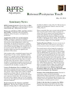 Reformed Presbyterian TimeS