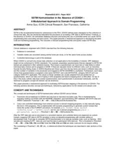 SDTM Harmonization in the Absence of CDASH – A Modularized Approach to Domain Programming