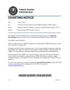 Federal Aviation Administration CHARTING NOTICE Date: