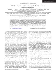 RAPID COMMUNICATIONS  PHYSICAL REVIEW A 72, 021601共R兲 共2005兲 Stable three-dimensional solitons in attractive Bose-Einstein condensates loaded in an optical lattice