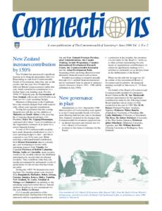 A news publication of The Commonwealth of Learning • June 1996 Vol. 1, No. 2  New Zealand increases contribution by 150% New Zealand has announced a significant