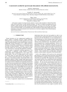 488  Dimitrios Kalamatianos et al. A nonextensive method for spectroscopic data analysis with artificial neural networks Dimitrios Kalamatianos