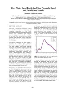 River Water Level Prediction Using Physically Based and Data Driven Models