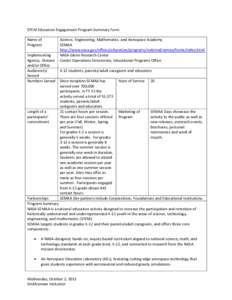 Microsoft Word - STEM Education Engagement Program Summary Form_SEMAA_FINAL.docx