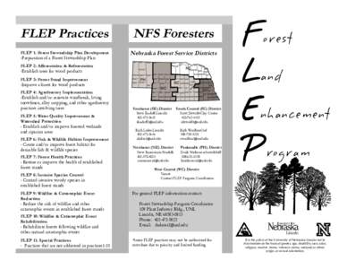 FLEP Practices  NFS Foresters FLEP 1: Forest Stewardship Plan Development -Preparation of a Forest Stewardship Plan