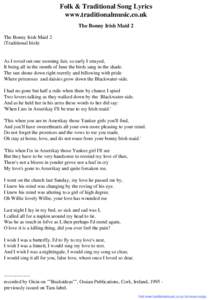 Folk & Traditional Song Lyrics - The Bonny Irish Maid 2