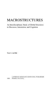 Discourse analysis / Psychology / Interdisciplinary fields / Behavioural sciences / Cognition / Macrostructure / Teun A. van Dijk / Cognitive science / Center Leo Apostel for Interdisciplinary Studies / Science / Knowledge / Ethology