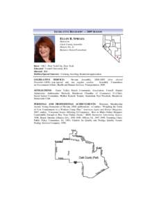 LEGISLATIVE BIOGRAPHY — 2009 SESSION  ELLEN B. SPIEGEL Democrat Clark County Assembly District No. 21