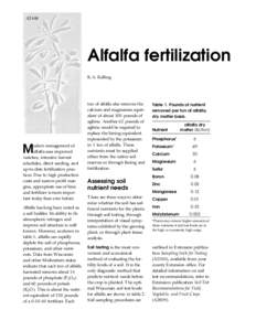 A2448  Alfalfa fertilization K.A. Kelling  odern management of