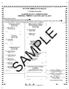 r  ---------------------------------OFFICIAL DEMOCRATIC BALLOT --------