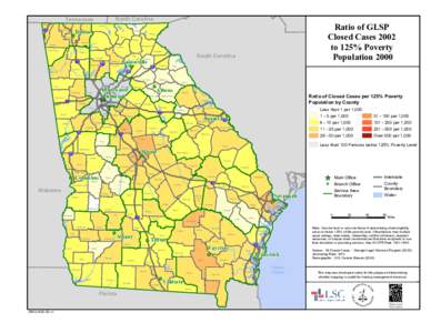 North Carolina  Tennessee Dade  Ratio of GLSP