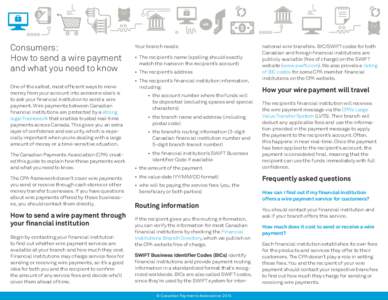 Consumers: How to send a wire payment and what you need to know One of the safest, most efficient ways to move money from your account into someone else’s is to ask your financial institution to send a wire