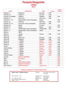 Microsoft Word[removed]Softball Schedule