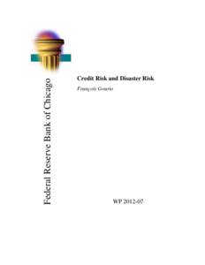 Credit Risk and Disaster Risk;