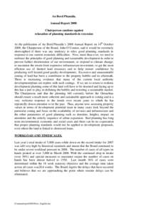 Environmental social science / Urban studies and planning / Environmental law / An Bord Pleanála / Architecture of the Republic of Ireland / Zoning / Urban planning / Planning permission / Development plan / Environment / Town and country planning in the United Kingdom / Government of the United Kingdom