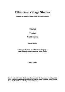 Ethiopian Village Studies (Designed and edited by Philippa Bevan and Alula Pankhurst)