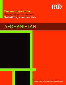 Empowering citizens Engaging governments Rebuilding communities AFGHANISTAN