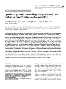 European Journal of Human Genetics[removed], 1201–1207 & 2008 Macmillan Publishers Limited All rights reserved[removed] $32.00 www.nature.com/ejhg ARTICLE