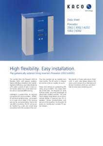 Data sheet Powador 2002 | 3002 |  | 6002  High flexibility. Easy installation.