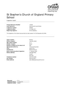 St Stephen’s Church of England Primary School Inspection report