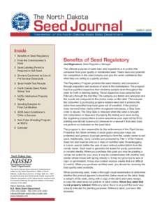 The North Dakota  Seed Journal MARCH 2009