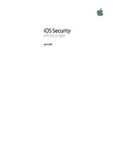 iOS Security  iOS 8.3 or later April 2015