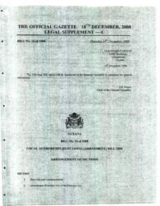 THE OFFICIALGAZETTE 18TH DECEMBER, 2008 LEGAL SUPPLEMENT C Thursday 18th December, 2008