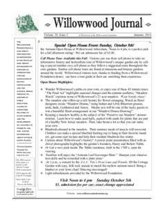 Volume 20, Issue 3  A Publication of the Willowwood Foundation Autumn, 2014