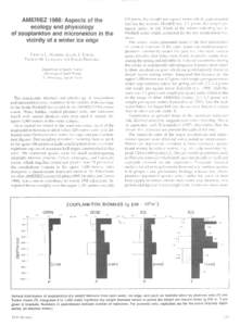 AMERIEZ 1988: Aspects of the ecology and physiology of zooplankton and micronekton in the vicinity of a winter ice edge THOMAS L. HoPKINs, JOSEPH J . TORRES, THOMAS M. LANCRAFT, and JOSEPH DONNELLY