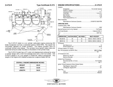 O-470-R  Type Certificate E-273 ENGINE SPECIFICATIONS ................................O-470-R Cylinders