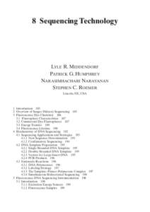 8 Sequencing Technology  LYLE R. MIDDENDORF PATRICK G. HUMPHREY NARASIMHACHARI NARAYANAN STEPHEN C. ROEMER