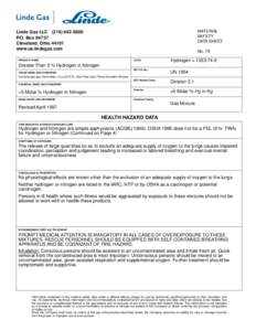 MATERIAL SAFETY DATA SHEET Linde Gas LLC