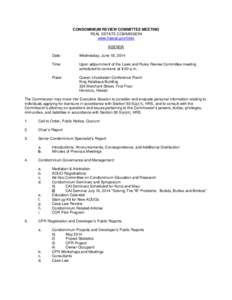 CONDOMINIUM REVIEW COMMITTEE MEETING REAL ESTATE COMMISSION www.hawaii.gov/hirec AGENDA Date: